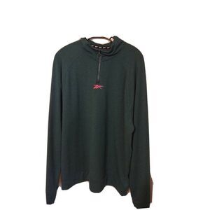 REEBOK MENS 1/4 ZIP LONG SLEEVE PULLOVER SHIRT SIZE XL Green Speedwick REEcycled